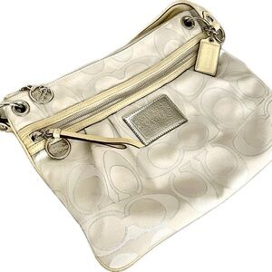 Coach Poppy Y2K Signature Jacquard & Patent Leather Hippie Shoulder Bag